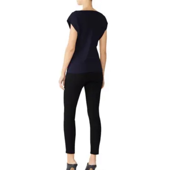 NWT Theory Navy Boatneck Cap Sleeve Blouse Tank - Picture 3 of 9